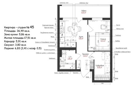 Квартира 36 м², 1-комнатная - изображение 1