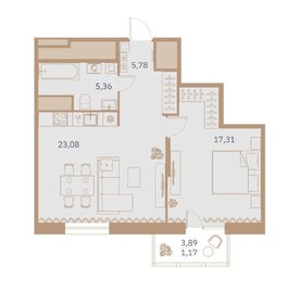 Квартира 52,7 м², 1-комнатная - изображение 1