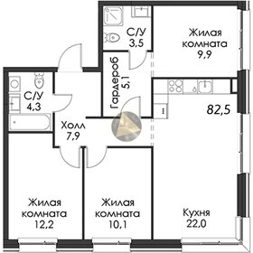 Квартира 82,5 м², 3-комнатная - изображение 1