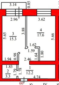 Квартира 40 м², 1-комнатная - изображение 1