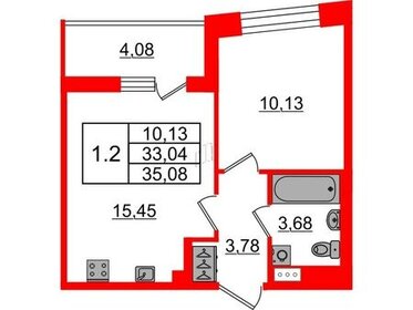 Квартира 33 м², 1-комнатная - изображение 1