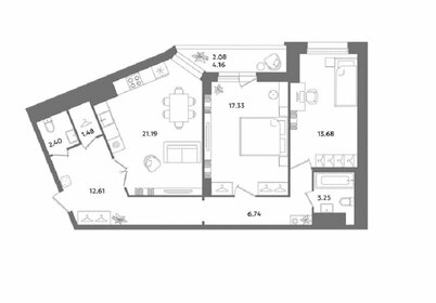 Квартира 82,7 м², 2-комнатная - изображение 1