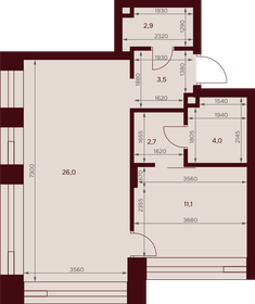 Квартира 49,7 м², 1-комнатная - изображение 2
