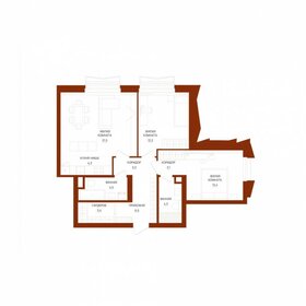 Квартира 76,6 м², 3-комнатная - изображение 1