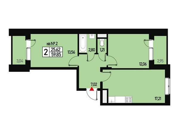 53 м², 2-комнатная квартира 8 731 910 ₽ - изображение 1