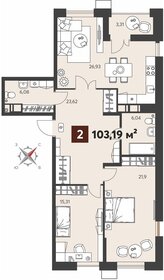 Квартира 103,2 м², 2-комнатная - изображение 1