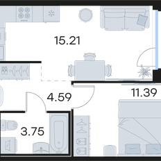Квартира 36,6 м², 1-комнатная - изображение 2
