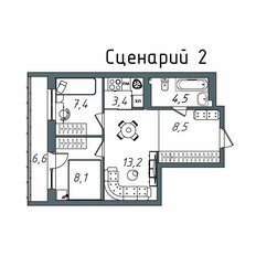 Квартира 52,3 м², 1-комнатная - изображение 3