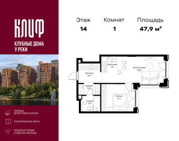 Квартира 47,9 м², 1-комнатная - изображение 1