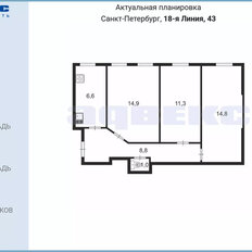 Квартира 57,4 м², 3-комнатная - изображение 2