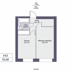 Квартира 35,5 м², 1-комнатная - изображение 2