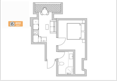 Квартира 32 м², 1-комнатная - изображение 1