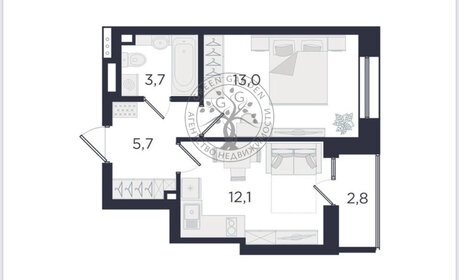Квартира 36,8 м², 1-комнатная - изображение 1
