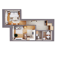 Квартира 44,6 м², 2-комнатная - изображение 2