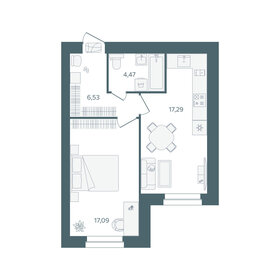 Квартира 45,4 м², 1-комнатная - изображение 1