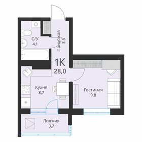 Квартира 28 м², 1-комнатная - изображение 1
