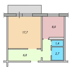 Квартира 39 м², 1-комнатная - изображение 2