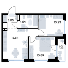 Квартира 45,9 м², 2-комнатная - изображение 3