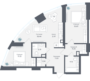 Квартира 70,1 м², 2-комнатная - изображение 1