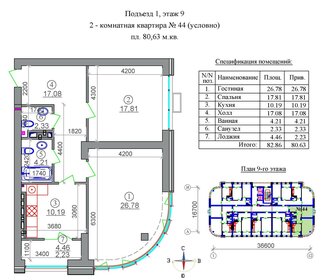 Квартира 80,6 м², 2-комнатная - изображение 1