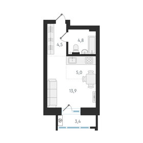 Квартира 28,2 м², студия - изображение 1
