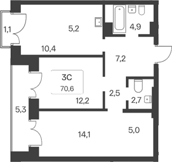 91 м², 3-комнатная квартира 23 500 000 ₽ - изображение 84