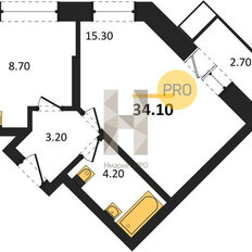 Квартира 34,1 м², 1-комнатная - изображение 2