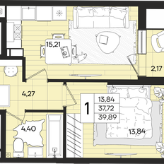 Квартира 39,9 м², 1-комнатная - изображение 2