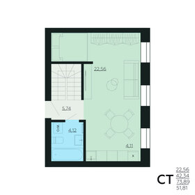 Квартира 73,9 м², 1-комнатная - изображение 1