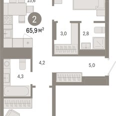 Квартира 65,9 м², 2-комнатная - изображение 3