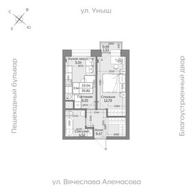 Квартира 35,8 м², 2-комнатная - изображение 1