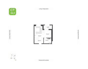 Квартира 37,1 м², 1-комнатная - изображение 2