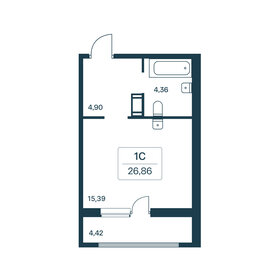 Квартира 27,3 м², студия - изображение 1