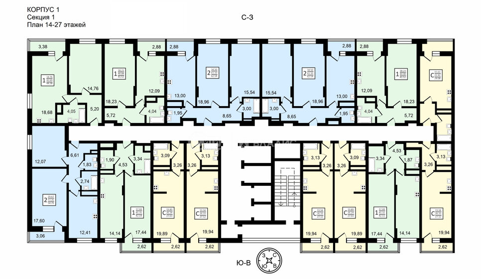 42,1 м², 1-комнатная квартира 4 944 000 ₽ - изображение 58