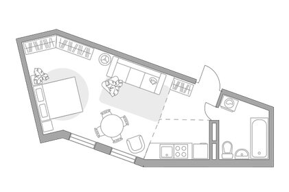 Квартира 32 м², студия - изображение 1