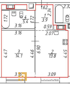 Квартира 37,2 м², 1-комнатная - изображение 2