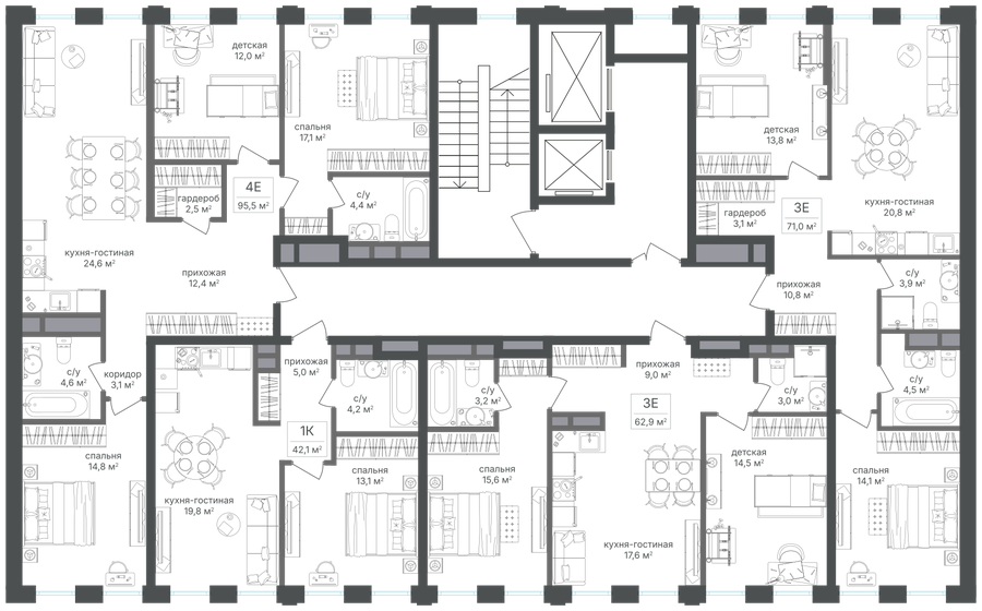 85,4 м², 4-комнатная квартира 37 005 208 ₽ - изображение 14