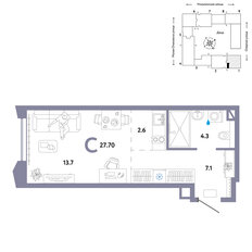 Квартира 27,7 м², студия - изображение 2