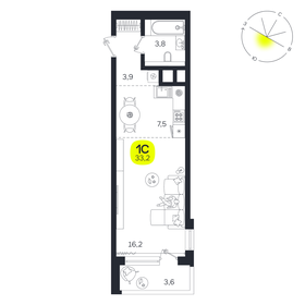 Квартира 33,2 м², студия - изображение 1