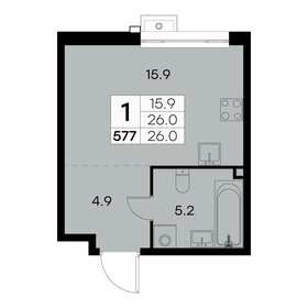 Квартира 26 м², 1-комнатная - изображение 1