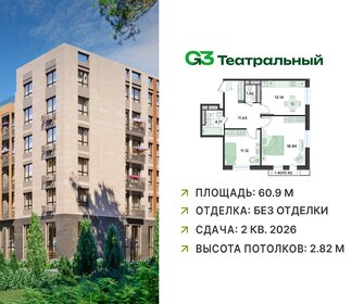 Квартира 60,9 м², 2-комнатная - изображение 1