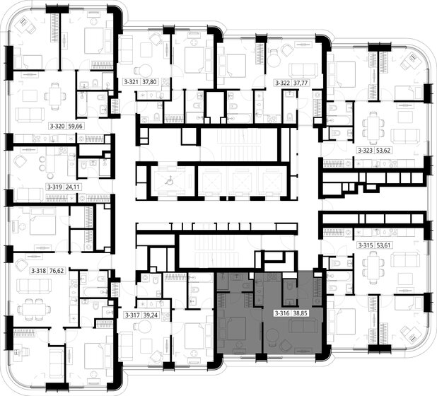 38,8 м², 1-комнатная квартира 22 973 822 ₽ - изображение 9