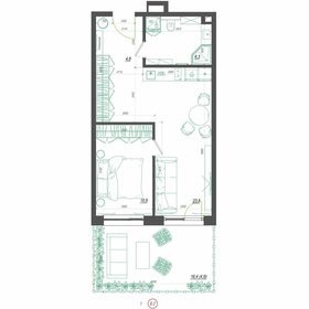 Квартира 51 м², 1-комнатная - изображение 1