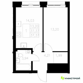 Квартира 37,4 м², 1-комнатная - изображение 1