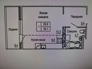 Квартира 29,9 м², студия - изображение 1