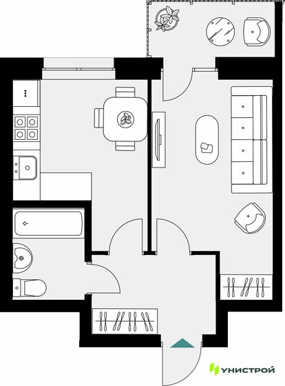 34 м², 1-комнатная квартира 7 400 000 ₽ - изображение 58