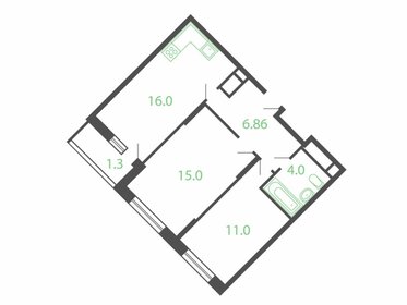 Квартира 55,1 м², 2-комнатная - изображение 1