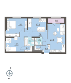 Квартира 88,1 м², 3-комнатная - изображение 2