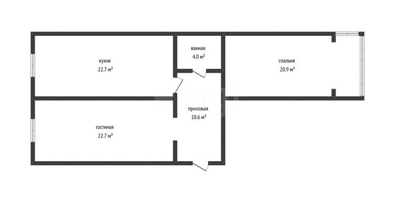 Квартира 86 м², 2-комнатная - изображение 1
