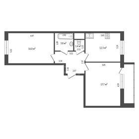 Квартира 59,6 м², 2-комнатная - изображение 1